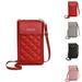 Women s Wallet Shoulder Bag Multifunctional Mobile Phone Clutch Bag Crossbody Bags-Red