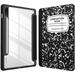 Fintie Shockproof Case for Samsung Tab S8 11 2022/ Tab S7 11 inch 2020 Tablet Built-in S Pen Holder Hybrid Slim Cover Clear Transparent Back Shell Auto Wake/Sleep Composition Book Black