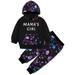 Toddler Baby Girl Floral Clothes Pocket Hoodies + Pants Sets Baby Girl Long Sleeve Sweatshirt Tops Outfit Set - Purple Mama s Girl 3-4 Years