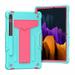 Epicgadget Case for Samsung Galaxy Tab S8 11 SM-X700 / SM-T706 (2022) - Hybrid Case Cover with Kickstand for Samsung Tablet Galaxy Tab S8 11 Inch Display 2022 Released (Teal/Pink)