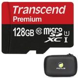 128GB Memory Card with Zipper Case (Not a phone case) - Transcend High Speed MicroSD Class 10 MicroSDXC Compatible for Amazon Fire 7 Kids Edition HD 8 10 Kids Edition (2019) (2017) - Y7A