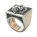 Fashion Lion Two Tone Silver Rings For Men Party Ring Gift Size 7-12