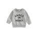 Gureui Toddler Infant Baby Boys Girls Casual Pullovers Long Sleeve Round Neck Letter Print Ribbed Cuffs Sweatshirts