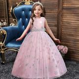 Herrnalise Children Dress Girl No Sleeve Princess Dress Snowflake Pattern Printed Net Yarn Long Dress Canonicals clearance under $10 !