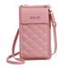 Small Cell Phone Crossbody Bags for Women Wallet Purses Pu Leather-Pink