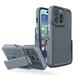K-Lion Compatible for iPhone 14 Pro 6.1 Inch with Back Clip Bracket Kickstand Case Heavy Duty Armor Hybrid Full Body Rugged Shockproof/DustProof Military Grade Tough Phone Cover Gray