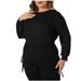 Womens Plus Size Tunic Tops Dressy Casual Hide Belly Shirts Long Sleeve Pleated T Shirts Loose Fitting Comfort Blouse