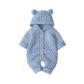 Honeeladyy Children Toddler Baby Clothes Newborn Baby Girls Boys Winter Warm Coat Knit Outwear Hooded Jumpsuit Light Blue Clearance under 5$