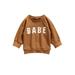 Infant Baby Boys Pullover Sweatshirt Sweater Top Babe Letters Print Crewneck Long Sleeve Toddler T Shirt Blouse