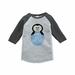 7 ate 9 Apparel Boys Just Hatched Penguin Grey Baseball Tee