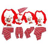 Family Christmas Matching Pajamas Dad Mom Kid Baby Plaid Sleepwear Homewear