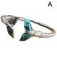 Women Girl Mermaid Tail Bangle Bracelet Open Hand Chain Bracelet Jewelry Gift V5W4