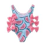Sunisery Baby Girls Swimsuit Ruffle Floral Print Swimwear Cute Bikini Bathing Suits Pink 3-4 Years