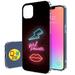 TalkingCase Slim Case for Apple iPhone 14 Pro Thin Gel Tpu Cover With Tempered Glass Screen Protector Girl Power Neon Lip Print Light Weight Flexible Soft Anti-Scratch Printed in USA