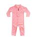 weVSwe Baby Cut Whale Swimsuit Pink Rash Guards Sun Protection Infant Girls Bathing Suit Easy Diaper 0-3T