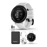 Garmin Approach S12 (White) Golf GPS Watch Bundle with PlayBetter Portable Charger