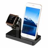 2 in 1 Universal Desktop Stand Holder for iPhone and Apple Watch (Both 38mm/40mm/42mm/44mm) - Black