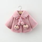 Tagold Boys and Girls Winter Cotton Coats Outerwear Jackets Toddler Girls Solid Color Plush Cute Strawberry Keep Warm Winter Hoodie Thick Coat Cloak Gifts for Kids on Clearance Purple 3-4 Years