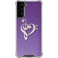 Skinit Music Purple Glitter Musical Heart Galaxy S22 Plus Clear Case
