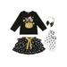 TheFound Toddler Baby Girls Halloween Outfits Pumpkin Tops Tutu Skirt Leg Warmers Headband 4PCS Clothes