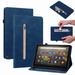 Dteck Case for Amazon Fire HD 10 (11th Generation) Case Zipper Folio Stand Cover PU Leather Wallet Proective Case with Card Holder for for Amazon Fire HD 10/10 Plus Darkblue