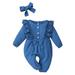 adviicd Rompers Little Girls Jumpsuit Lace Girl Baby One Romper Bow Cotton Clothes Piece Jumper Suit for Girls