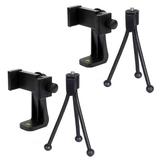 Alphx Universal Smartphone Tripod Cell Phone Holder Mount Adapter Set Fits iPhone Samsung and all Phones Rotates Vertical and Horizontal with Adjustable Clamp Includes Mini Tripod