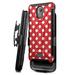 Capsule Case Compatible with AT&T Calypso [Shockproof Military Grade Heavy Duty Kickstand Belt Clip Holster Hybrid Black Case Phone Cover] for AT&T Calypso U318AA (Polka Dot)