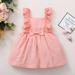 Promotion!Girls Sleeveless Lace Princess Dress Solid Color Children Outfits Casual Party Knee-Length Skirt Elegant Dress