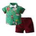 Esho Toddler Baby Boy Summer Cartoon Printed T-Shirt Tops & Shorts Outfit Set 2 Pieces(1-6T)