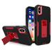 Allytech Case for iPhone X 2017/iPhone XS 2018 5.8 TPU + PC Hybrid Shockproof Cover with Magnetic Car Mount Flip Kickstand Non-Slip Rugged Case for iPhone XS/ iPhone X Black+Red