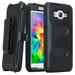 LG K10 Case LG Premier LTE Case Triple Protection 3-1 [Built in Screen Protector] Heavy Duty Holster Shell Combo Case for LG K10 - Black