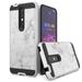 Capsule Case Compatible with Coolpad Legacy Brisa [Cute Design Women Men Hybrid Slim Shockproof Heavy Duty Protective Phone Case Silver Black Cover] for All Carriers (White Marble Print)