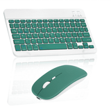 Rechargeable Bluetooth Keyboard and Mouse Combo Ultra Slim Full-Size Keyboard and Ergonomic Mouse for Sony Tablet S 3G and All Bluetooth Enabled Mac/Tablet/iPad/PC/Laptop - Jade Green