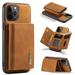 Apple iPhone XS Max Case (6.5 Inch) - Magnetic Clasp Removable PU Leather Wallet Case with Stand Sturdy Durable Silicone Back Cover Case Lightweight Phone Protector Case with Card Holder (Brown)