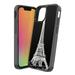 Capsule Case Compatible with iPhone 13 Mini [Heavy Duty Hybrid Design Slim Style Black Phone Case Cover] for iPhone 13 Mini 5.4-Inch (Eiffel Tower Paris)