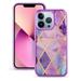Phone Case for Apple iPhone 13 (6.1 ) Geometric Marble Design Pattern Soft TPU Rubber Hybrid Hard PC Shockproof Bumper Cover for iPhone 13 - Purple Diamond