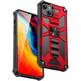 SOATUTO For iPhone 14 / iPhone 14 Pro 6.1 / For iPhone 14 Plus / iPhone 14 Pro Max 6.7 Case Shockproof Protective Hybrid Rubber Case with Kickstand Thin Slim Fit Phone Case Cover - iPhone 14 Red