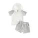 Bagilaanoe Toddler Baby Boy 2Pcs Summer Outfits Short Sleeve Hoodie Tee and Shorts Set 6 12 18 24 Months 3T Casual Clothes