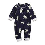 Newborn Baby Girl Boy Deer Romper Jumpsuit Pajamas Sleepwear Outfits Clothes