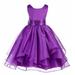 Ekidsbridal Asymmetric Ruffled Organza Sequin Flower Girl Dress Pageant Ballroom Gown 012s 2