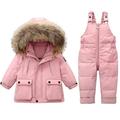 Dezsed Kids Winter Puffer Jacket and Snow Pants Clearance Winter Baby Boys Girls Polka Printing Thickened Down Jacket Strap Pants Two-piece Suit 3-4 Years