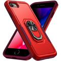 iPhone SE 2022 Case/iPhone SE 2020 Case/iPhone 8 Case/iPhone 7 Case with Ring Stand Dteck Heavy Duty Full Body Shockproof Case Support Car Mount Hybrid Bumper Silicone Hard Back Cover Red