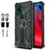 Value Pack + for Moto G Stylus 5G 2021 (NOT FIT MOTO G STYLUS 2021) with Tempered Glass Hybrid Phone Case Magnet Mount Ready Grip Grids Kickstand Slim Shock Bumper Cover