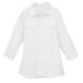 ContiKids Toddler Girls Classic Long Sleeve White Blouse Dress Chest Pockets Shirtdress Long Blouse White 2-3 Years