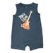 Infant Boys Rock Star Electric Guitar Navy Blue Sleeveless Romper Newborn