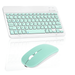 Rechargeable Bluetooth Keyboard and Mouse Combo Ultra Slim Full-Size Keyboard and Ergonomic Mouse for Motorola XOOM 2 Media Edition 3G MZ608 and All Bluetooth Enabled Mac/Tablet/iPad/PC/Laptop - Teal