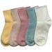 SERISIMPLE Bamboo Stretch Kids Ankle Sock Breathable Lightweight for Preschool Thin Soft Baby Socks 5 Pairs (Assorted1 3-5 Years)