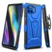 3-IN-1 Advanced Armor Hybrid Case with Belt Clip Holster for Motorola One 5G - Blue