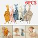 6PCS Organic Cotton Baby Sleeping Bib Organic Cotton Gauze Muslin Doll Saliva Bibs Rabbit Quilt Soothing Towel